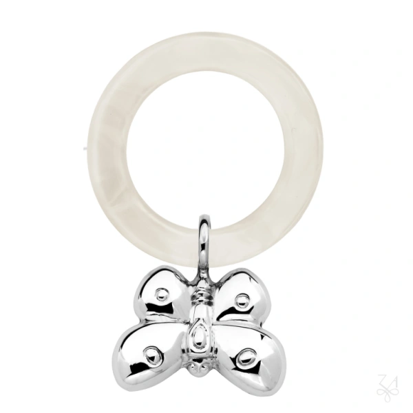 SONAJERO EN PLATA CON ARO - MARIPOSA 1