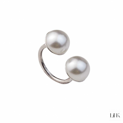 ANILLO EN PLATA - 2 PERLAS 1