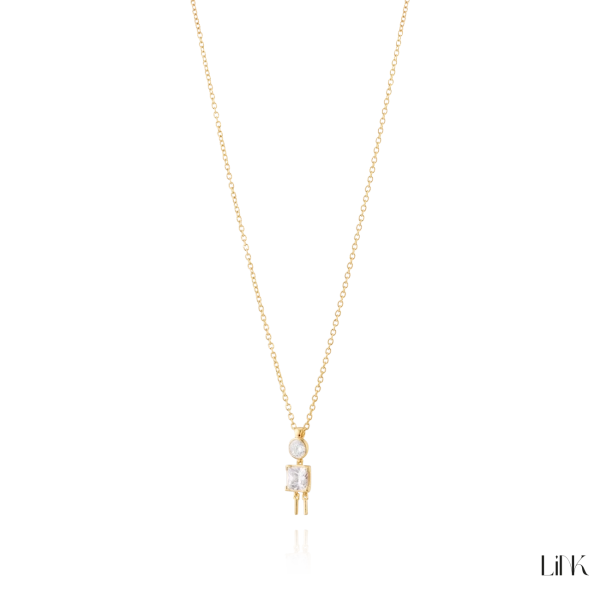 COLLAR LINK DORADO - NIÑO PIEDRA BLANCA 2