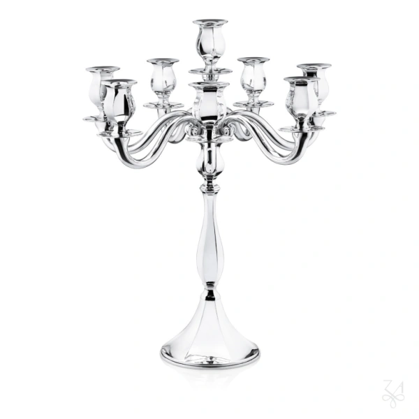 STERLING SILVER RELIGIOUS CANDELABRA ZURICH 25 8L 1