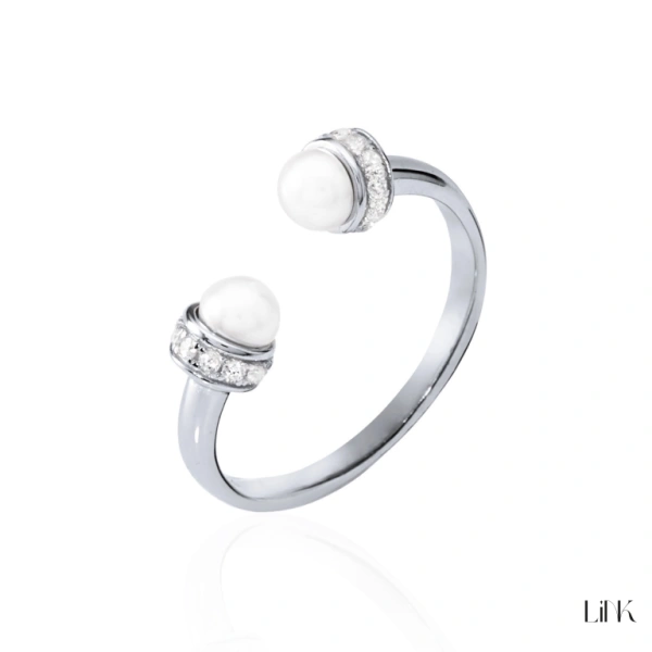 ANILLO CON CIRCONIAS Y PERLAS 1