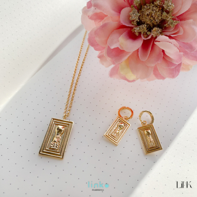 PENDIENTES LINK WORLD ENERGY STYLE DIOS INCA- DORADO 2
