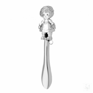 SONAJERO EN PLATA CON MANGO LISO- MUÑECA 1