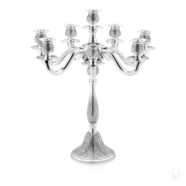 STERLING SILVER CANDELABRA ZURICH MODEL POPPY 8 LIGHTS 2