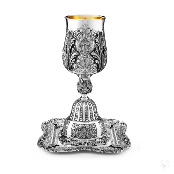 STERLING SILVER RELIGIOUS SET ELIJAH CUP AND PLATE SG 2