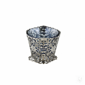 Salt Holder w/ Blue Crystal - H.-6cm 1