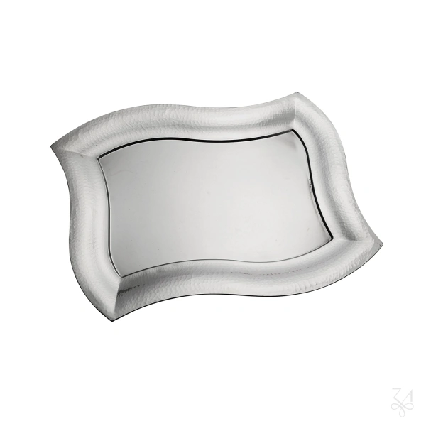 STERLING SILVER VENEZIA TRAY HAMMERED BORDER 40X31 CM 2