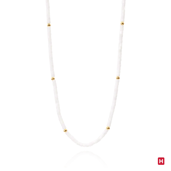 Necklace Hassu Golden - White 2