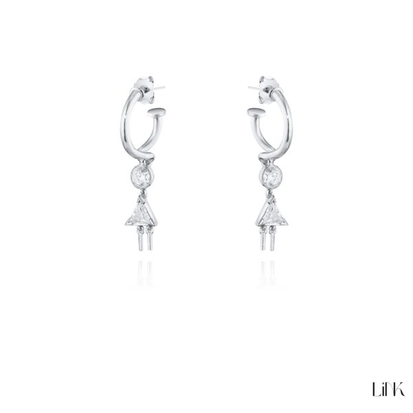 PENDIENTES LINK - 2 NIÑAS PIEDRA BLANCA 2