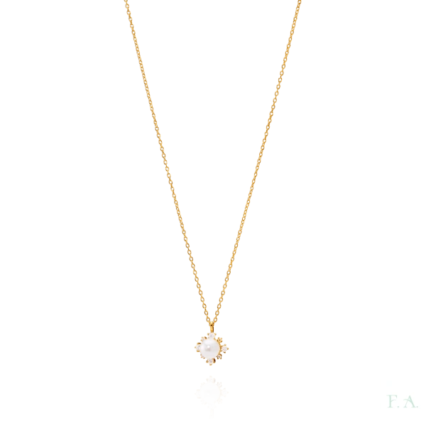 Necklace FA with Zirconias and Pearl 2