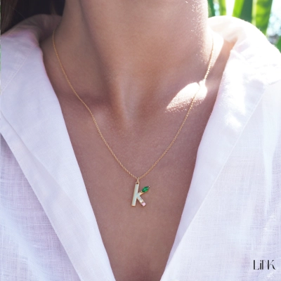 Necklace LINK - Letter K 4