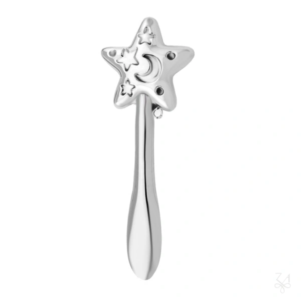 SONAJERO EN PLATA CON MANGO LISO- ESTRELLA 1