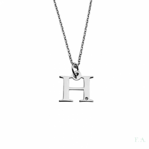 COLLAR EN PLATA C/ PIEDRA - LETRA H 1