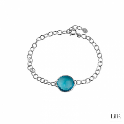 PULSERA EN PLATA CON PIEDRA CELESTE 1