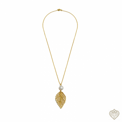 Filigree Necklace Saudade - Olive Leaf 2