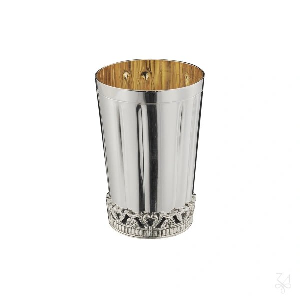 Kiddush Cup Zurich Plain with Casting Border - H.- 10cm 2