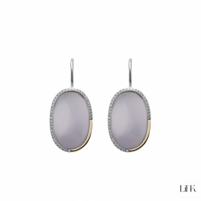 PENDIENTES EN PLATA925 Y ORO9K - VIOLETA 1