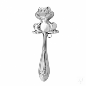 SONAJERO EN PLATA CON MANGO - RANA GRANDE 1