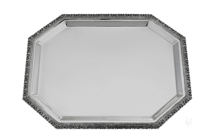 STERLING SILVER OCT TRAY WITH CASTING 45X35 CM 1