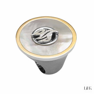 ANILLO PLATA925/ORO9K - 40 CIRCONITAS- 3.4CM - MAR DE PEROLA 1