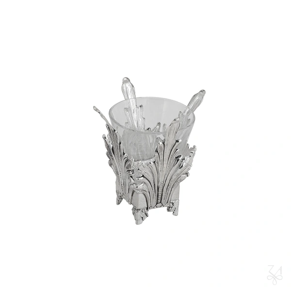 STERLING SILVER LIGHT SALT HOLDER BLUE CRYSTAL 2