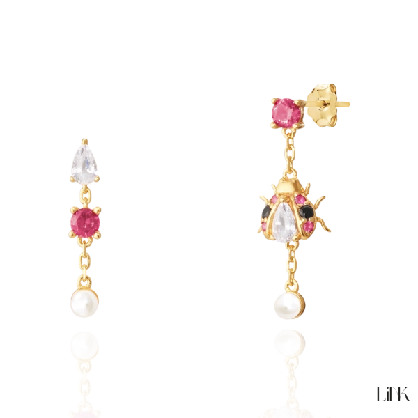Earrings Link Golden - Ladybug 2