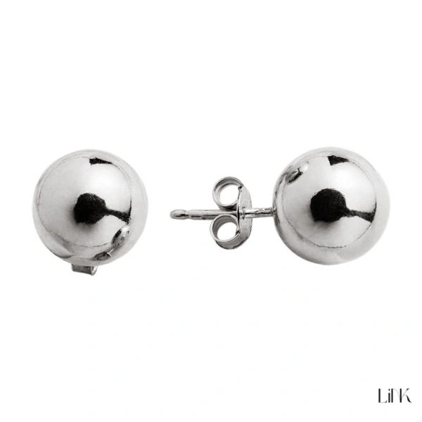 PENDIENTES EN PLATA BOLA LISA Nº12 1