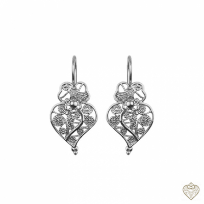 PENDIENTES EN FILIGRANA PLATA  - MOD. CORAZON - 2CM 1