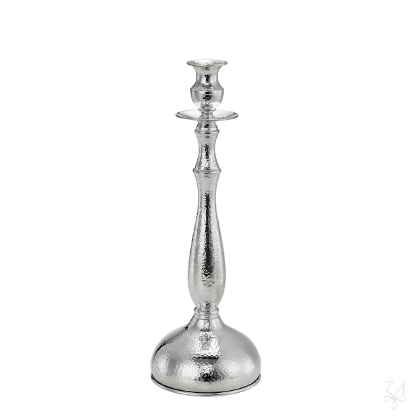 STERLING SILVER HAMMERED CANDLESTICK BL 1F H.36 CM 2