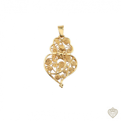 COLGANTE EN FILIGRANA PLATA DORADA - MOD. CORAZON-3.2CM 2