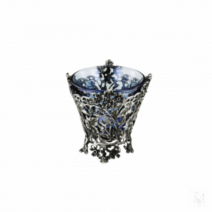 Salt Holder w/ Blue Crystal - H.-7cm 1