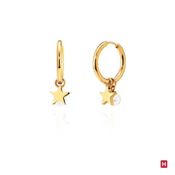 Hoops Earrings Hassu Star Golden 1
