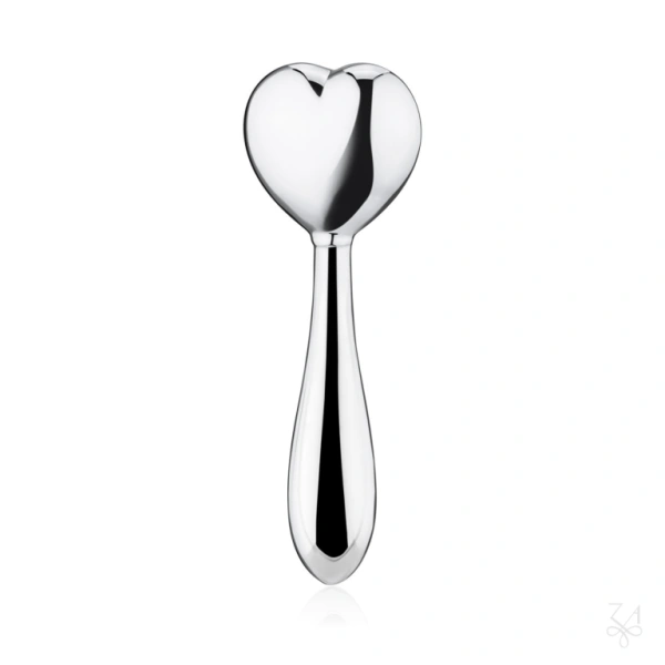 STERLING SILVER BABY RATTLE SMALL HEART 1