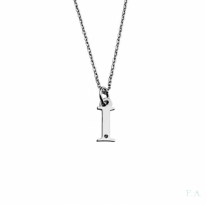COLLAR EN PLATA C/ PIEDRA - LETRA I 1