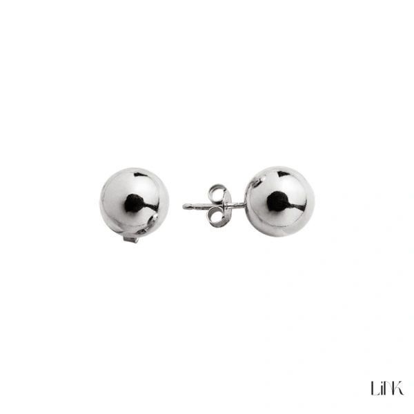 PENDIENTES BOLA LISA EN PLATA 1