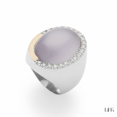 ANILLO EN PLATA925 Y ORO9K - VIOLETA 1