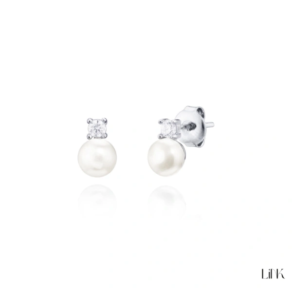 PENDIENTES LINK C/ PERLAS + CIRCONIAS 1