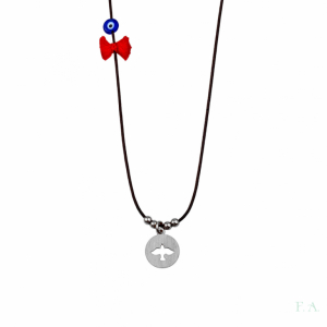COLLAR HILO ALGODON C/ LAZO+ PIEDRA + ESPIRITU SANTO 1