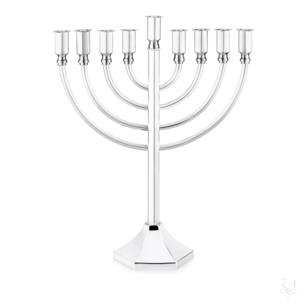STERLING SILVER RELIGIOUS MENORAH HEXAGONAL 1