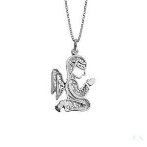 COLLAR EN PLATA ANGEL EN FILIGRANA 2.5CM 1