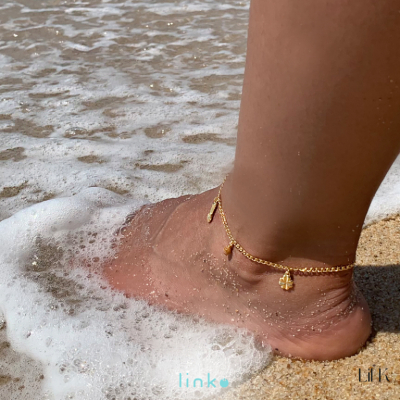 Ankle Bracelet Link Bali Style Golden 2