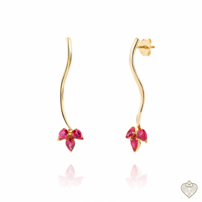 Filigree Earrings Saudade - Tulip with Stone 1