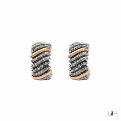 PENDIENTES PLATA 925/ORO9K - 24 CIRCONITAS - 2CM - MAGNÓLIA 1
