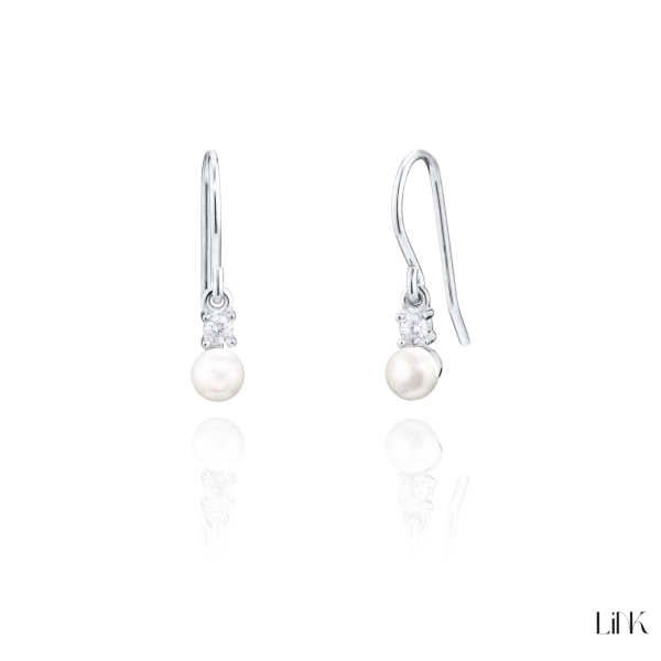 PENDIENTES LINK C/ PERLAS + CIRCONIAS 2