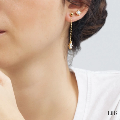 PENDIENTES LINK DORADO 4