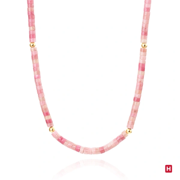 Necklace Hassu Golden - Pink 1