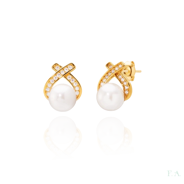 Earrings FA Pearl with Zirconias 2