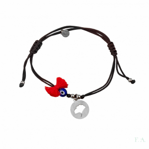 PULSERA HILO DE ALGODON C/ LAZO + PIEDRA + GINKO 1