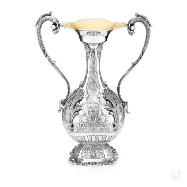 STERLING SILVER RELIGIOUS VASE SIGNATURE 1