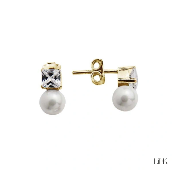 PENDIENTES CIRCONITA+PERLA 6MM 1